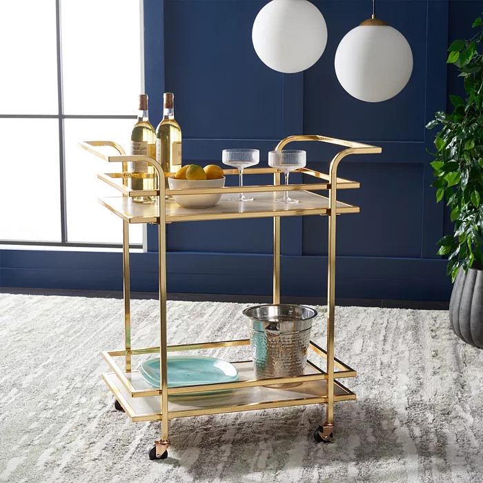 Lameris 2 Tier Gold Bar Cart with Handles | Bloomingdale's (US)