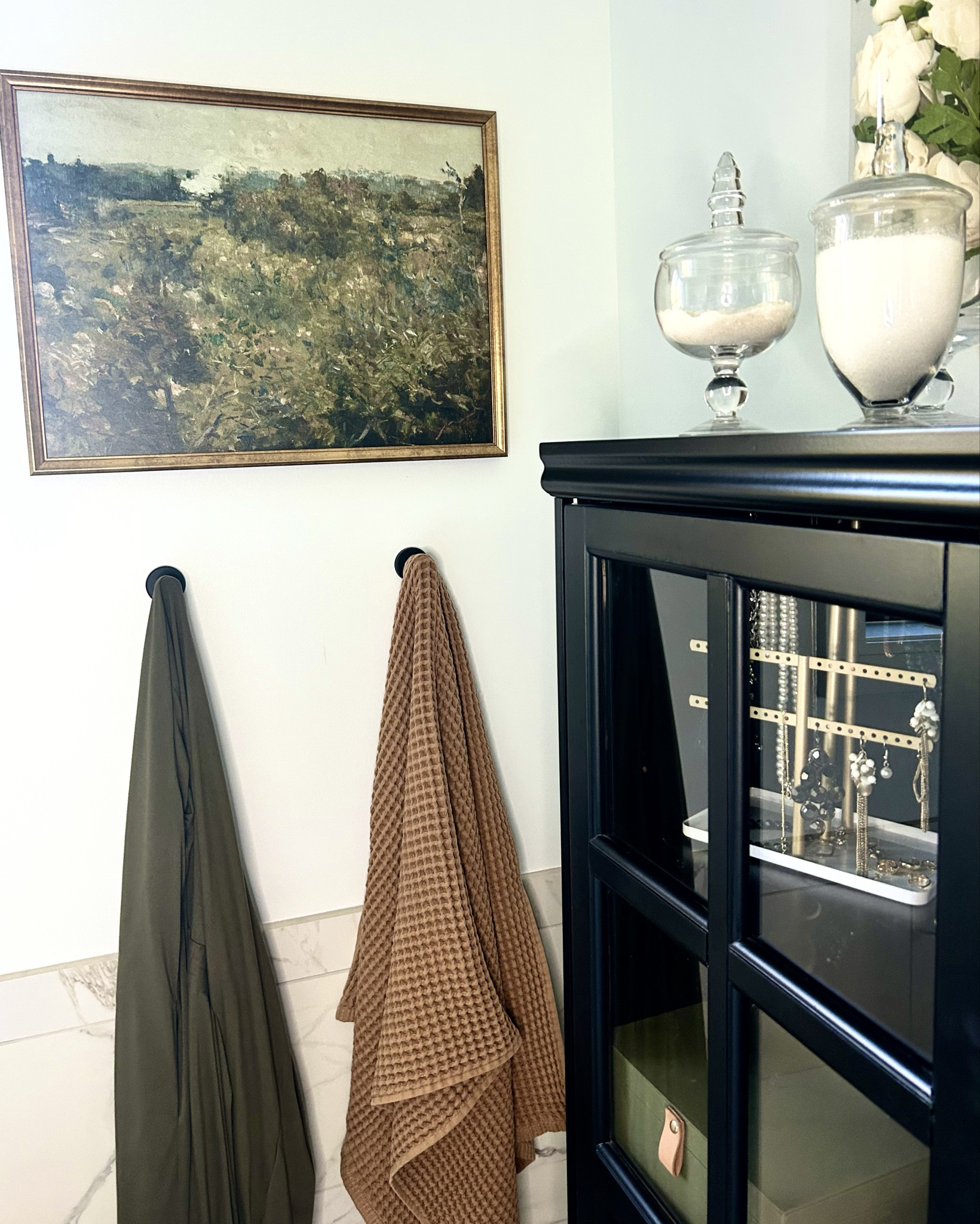 Cozy bathroom decor French Country Style. Perfect for making your bathroom feel relaxing  

#LTKFamily #LTKStyleTip #LTKHome