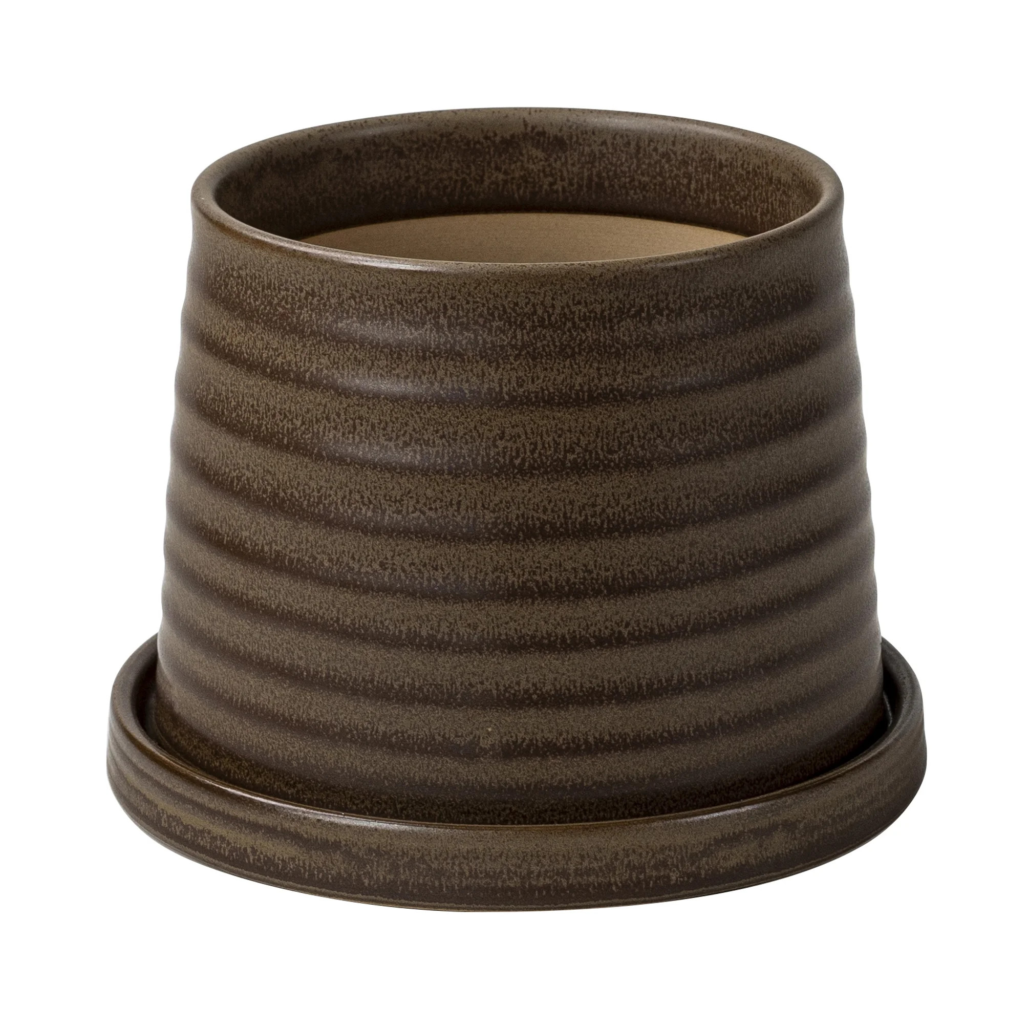 Better Homes & Gardens 4.7" x 4.7" x 3.5" Round Brown Ceramic Sabrina Plant Planter | Walmart (US)