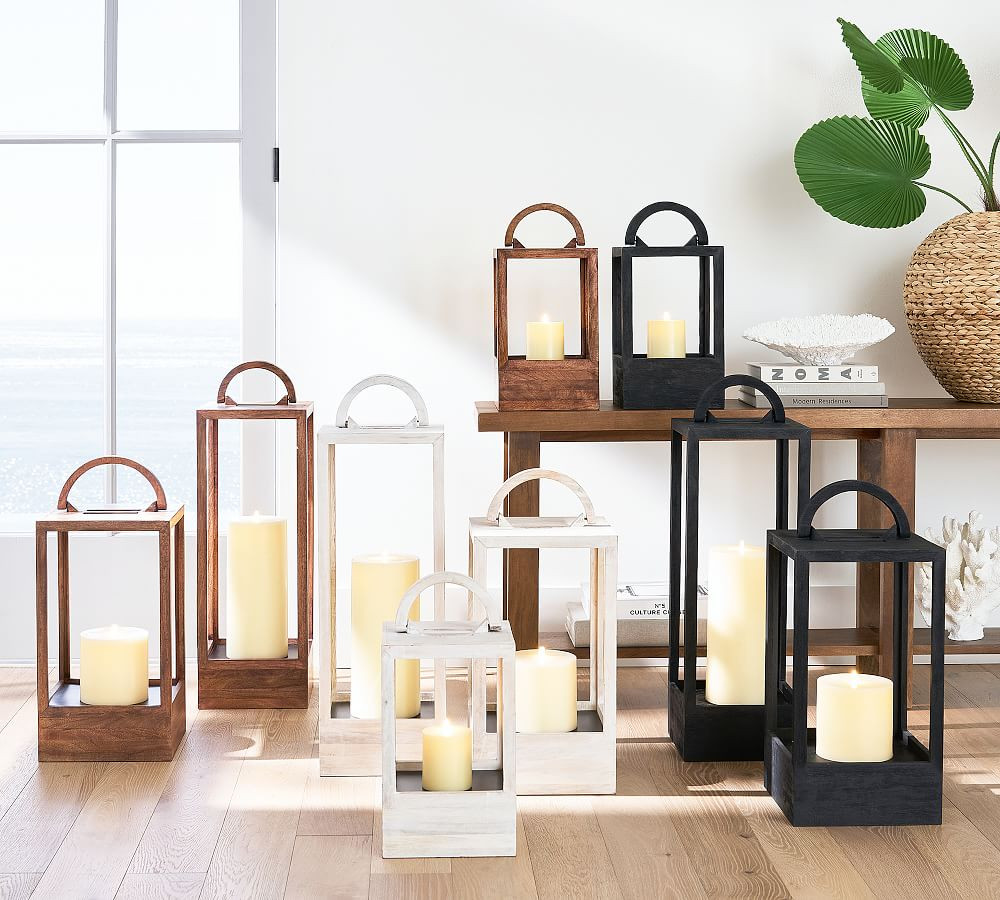 Decker Mango Wood Lantern Collection | Pottery Barn (US)