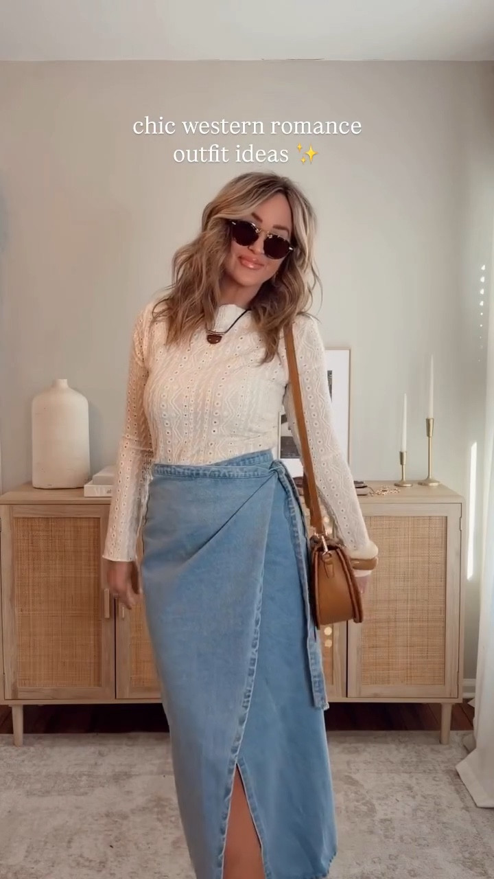 flirty silhouettes + bold denim with a western flair— thing spring festival + date night effortless outfits! code LEANN35 is active and saves 35% off at checkout! i’m in a size M in almost everything, both white tops + white dress are size S. denim is 27 or 28. vici, vici try on 

#LTKootd