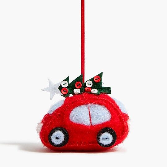 Car with tree felt holiday ornament | J.Crew Factory
