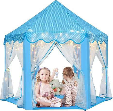 Monobeach Princess Castle Playhouse for Girls - Large Kids Tent with Star Lights for Indoor & Out... | Amazon (US)