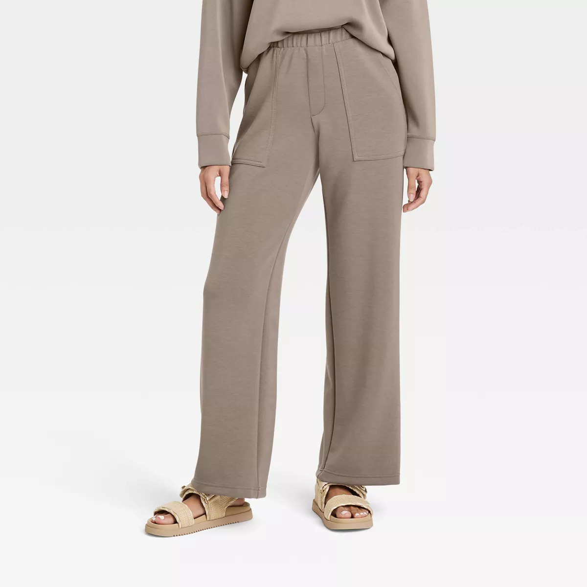 Women's Mid-Rise Sandwash Pull-On Knit Leisure Utility Pants - A New Day™ | Target