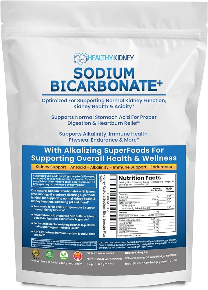 Organic Sodium Bicarbonate Alkaline Supplement For Alkalinity. Support Kidneys & Stomach Acid Neu... | Amazon (US)