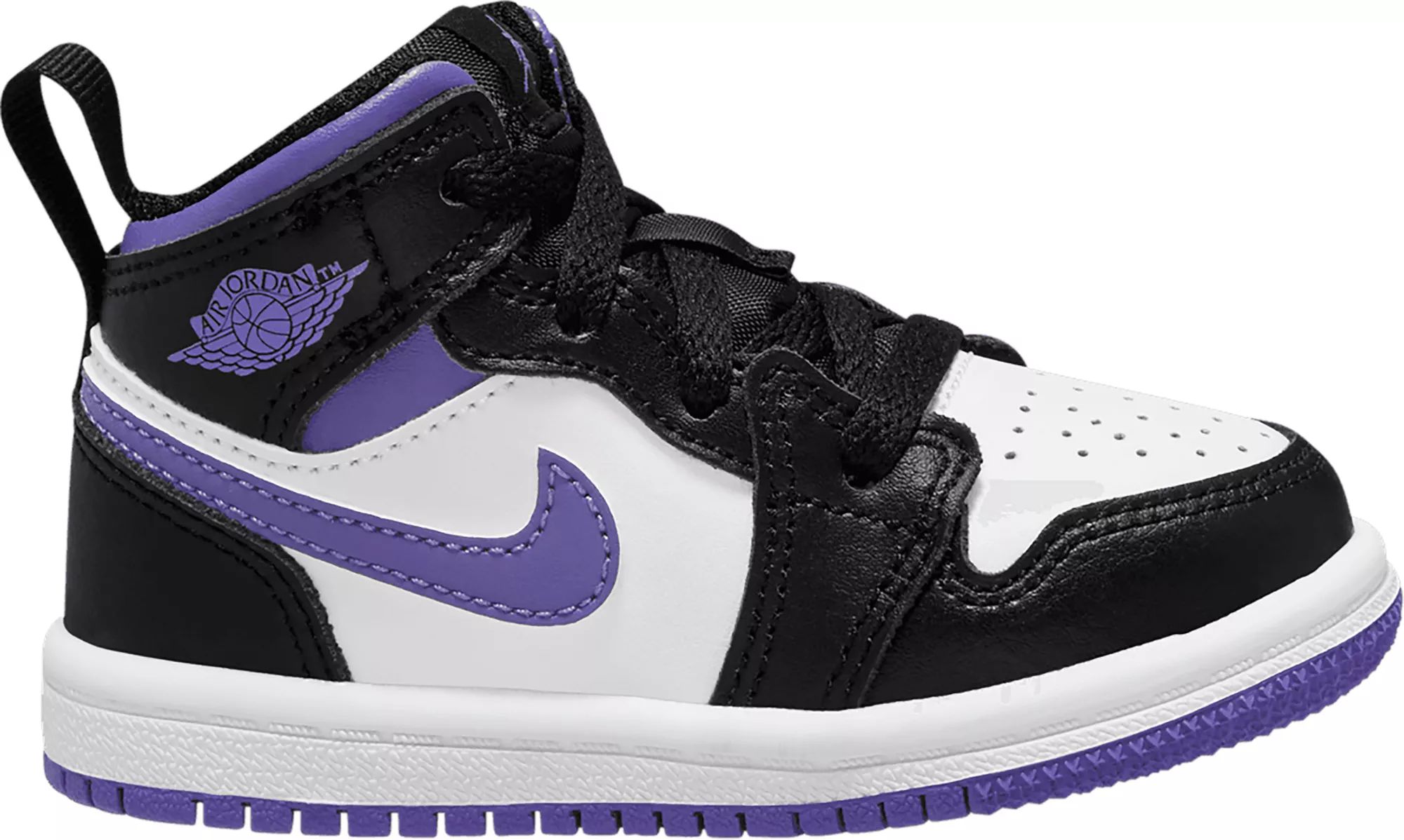 Jordan Kids' Toddler Air Jordan 1 Mid Basketball Shoes, Boys', Size 6, Black/White/Purple | Dick's Sporting Goods