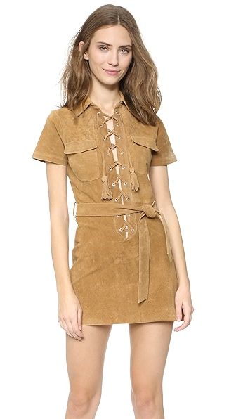 Suede Lace Up Dress | Shopbop