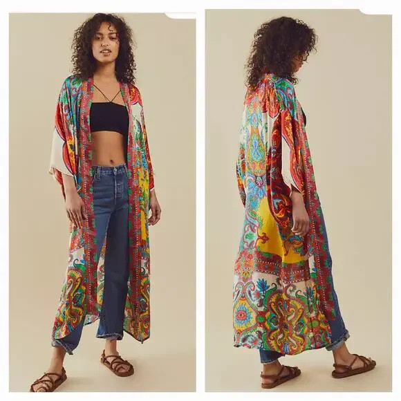 FREE PEOPLE BUNGALOW BEAUTY MAXI KIMONO | Poshmark