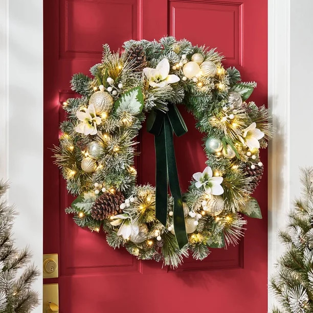 Member's Mark 32" Pre-Lit Decorated Wreath | Sam's Club