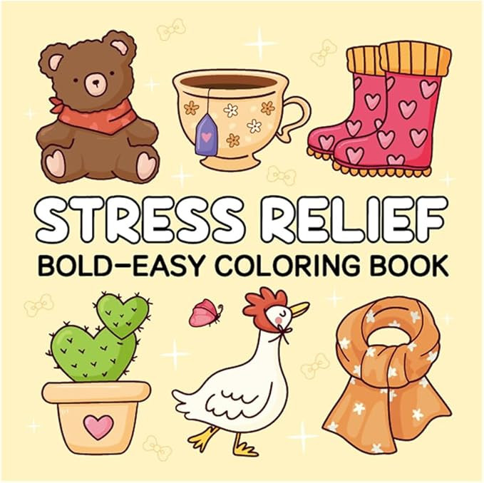 Qaxrocyn 40-Page Cute Cartoon Coloring Book for Kids - Stress Relief & Creative Fun, Black and Wh... | Amazon (US)