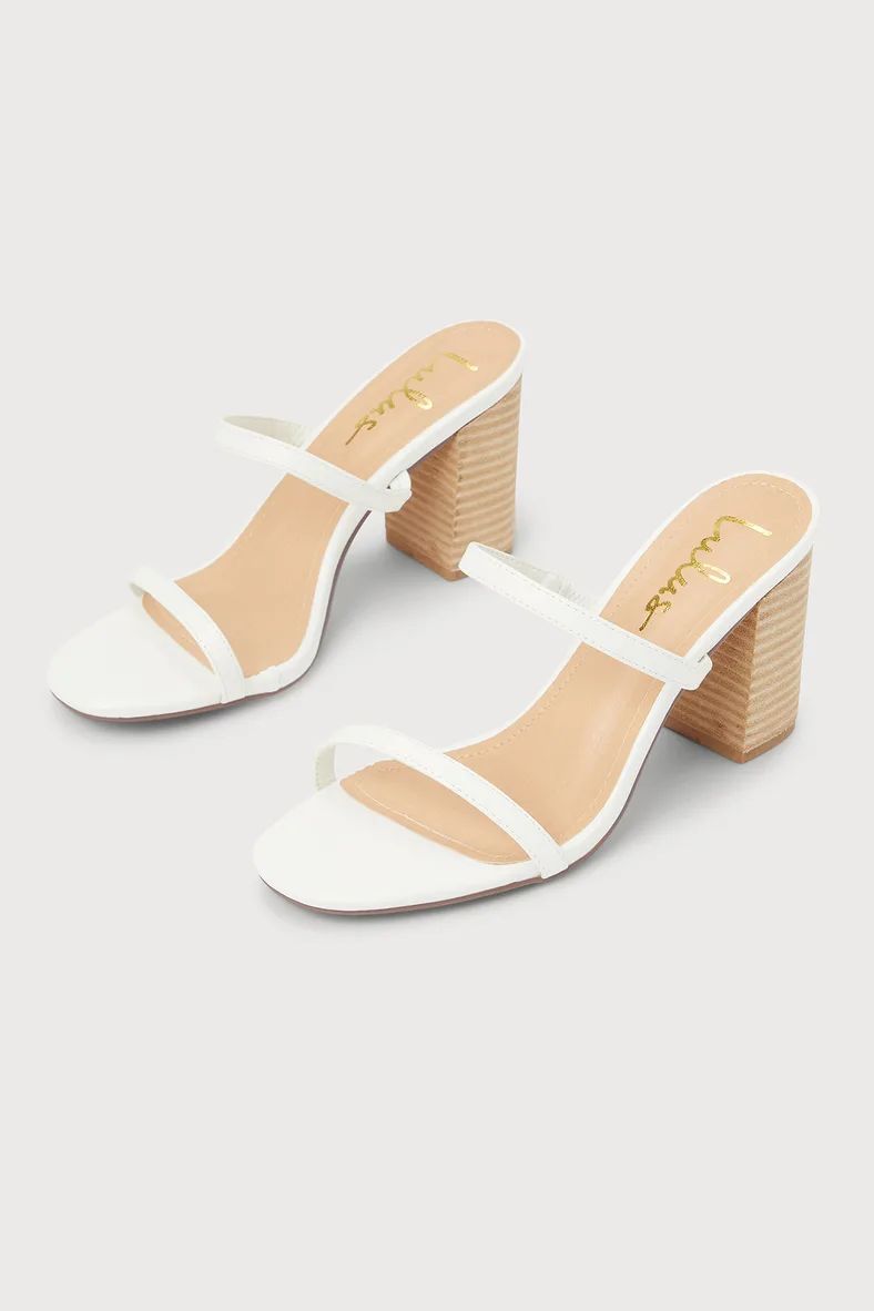 Ariellie White Stacked High Heel Sandals | Lulus (US)