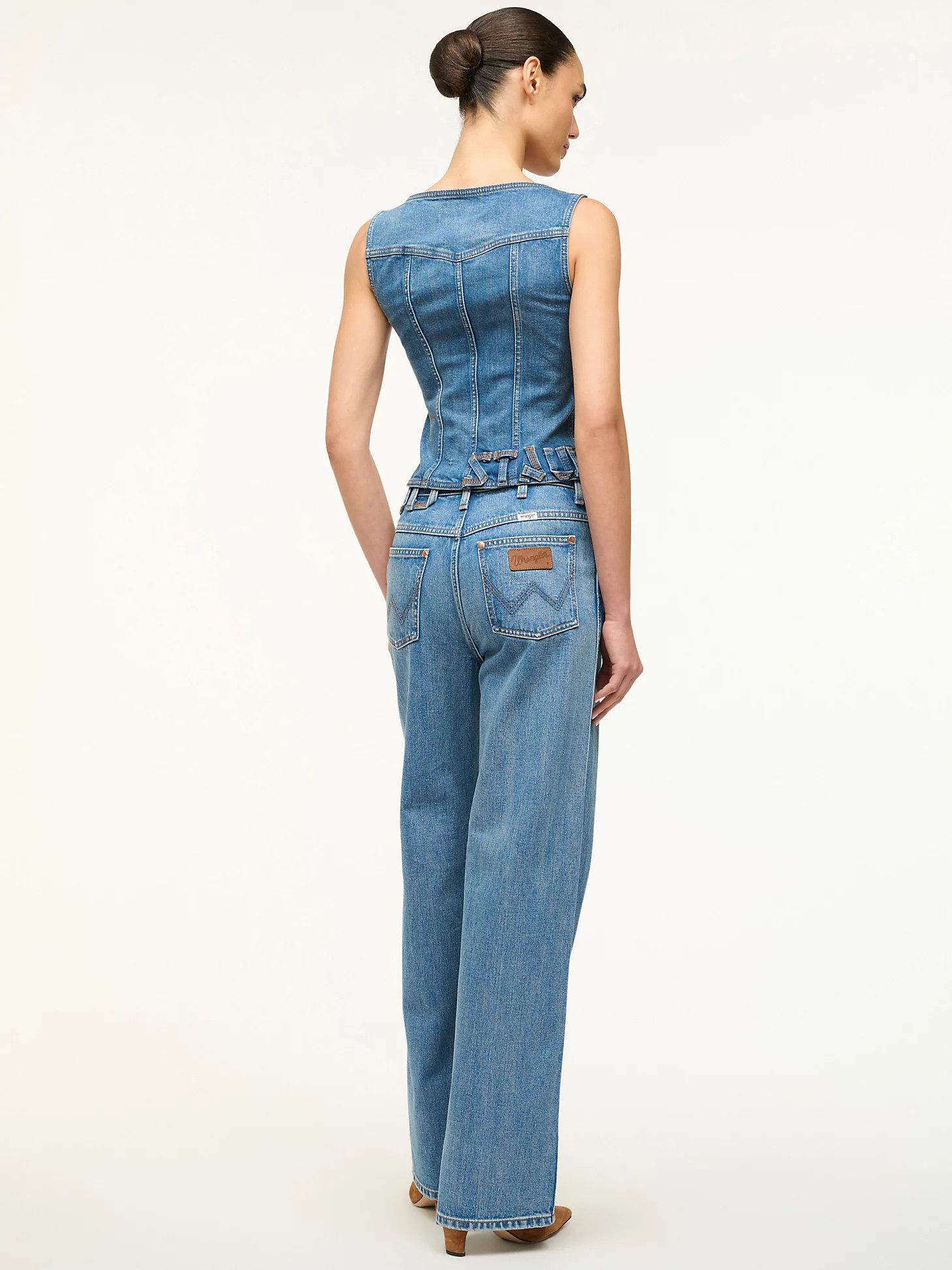 Wrangler + STAUD The Loose Jean in Mid Blue | Wrangler