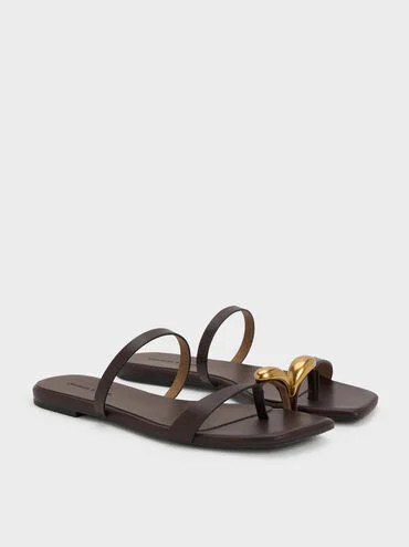 Raina Toe-Ring Sandals
    
         - Maroon | Charles & Keith UK