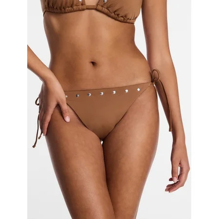 Kacey Lee Women's and Women's Plus Studded Bikini Bottoms with Side Tie, Sizes XS-3X | Walmart (US)
