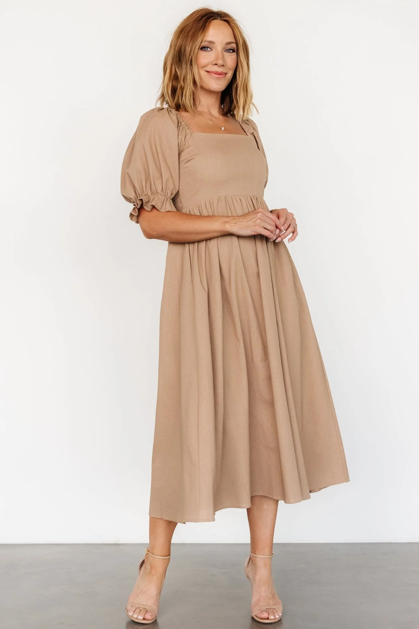 Britton Midi Dress | Tan | Baltic Born