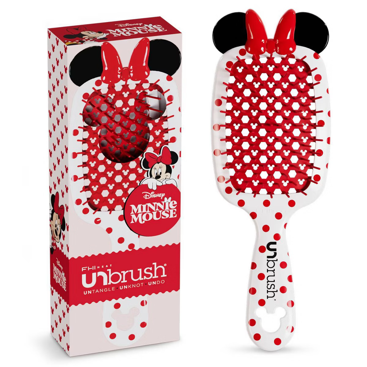 UNbrush Minnie Mouse Detangling Hair Brush - White | Target