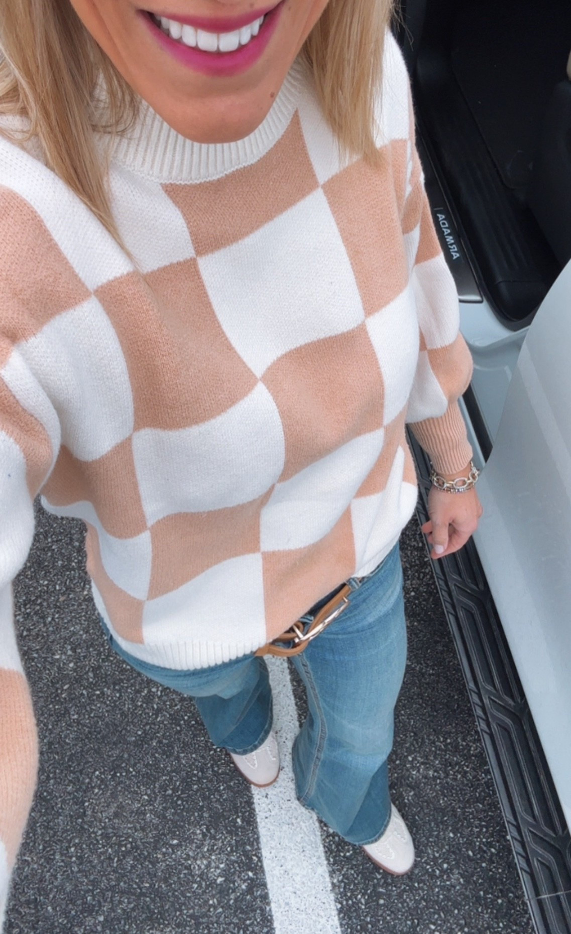 Amazon fashion 
Target style
Flare leg denim 
Casual sneakers 
Checkered sweater 
Casual style
Weekend style
Mock neck sweater 

#LTKSaleAlert #LTKFindsUnder50 #LTKOver40