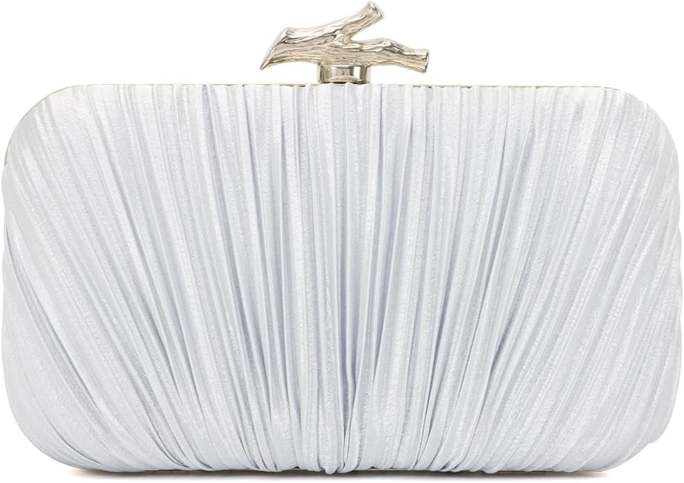 Freie Liebe Clutch Purses for Women Evening Bag Pleated Clutch Bag with Chain for Wedding Party |... | Amazon (US)