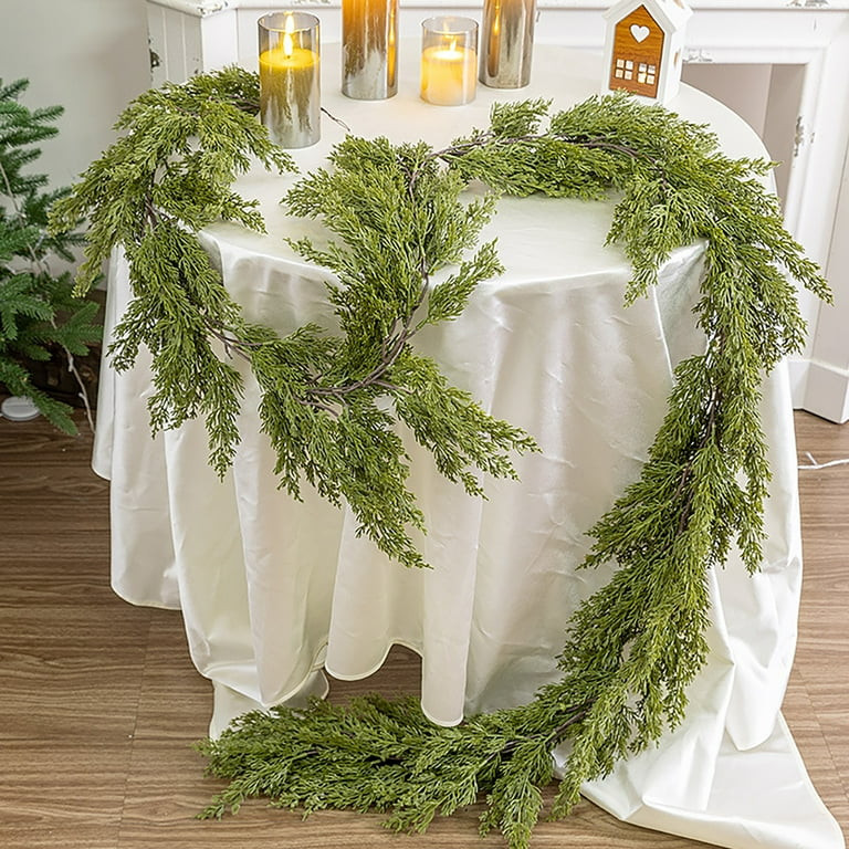 Basysin 9FT Cedar Garland Realistic Christmas Garland Artificial Cedar Pine Cypress Garland for M... | Walmart (US)