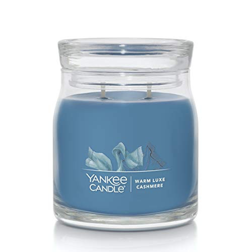 Yankee Candle Warm Luxe Cashmere Scented, Signature 13oz Medium Jar 2-Wick Candle, Over 35 Hours of Burn Time | Amazon (US)