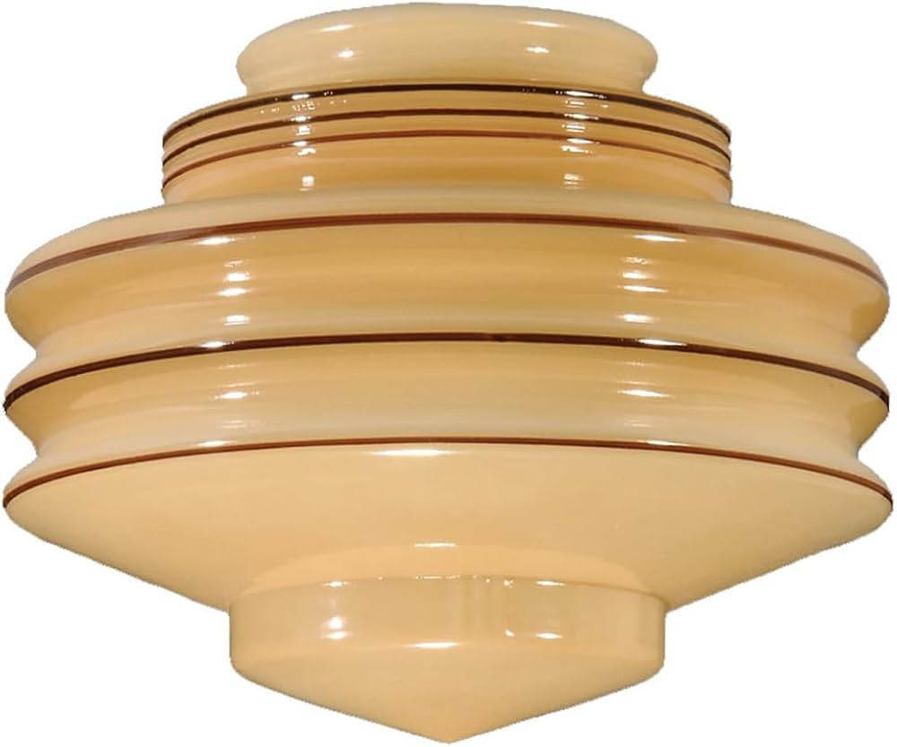B&P Lamp® 4" Fitter, Nu-Gold Art Deco Pendant/Fixture Shade, 6 1/2" Drop | Amazon (US)