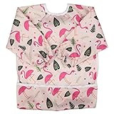 Sigzagor Baby Bib Sleeved Shirt With Pocket 1-3 years old Toddler Painting Drawing Flamingo 15.3inx1 | Amazon (US)