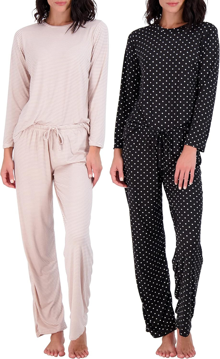 2 Pack: Women’s Pajama Set Super-Soft Short & Long Sleeve Top With Pants (Available In Plus Siz... | Amazon (US)