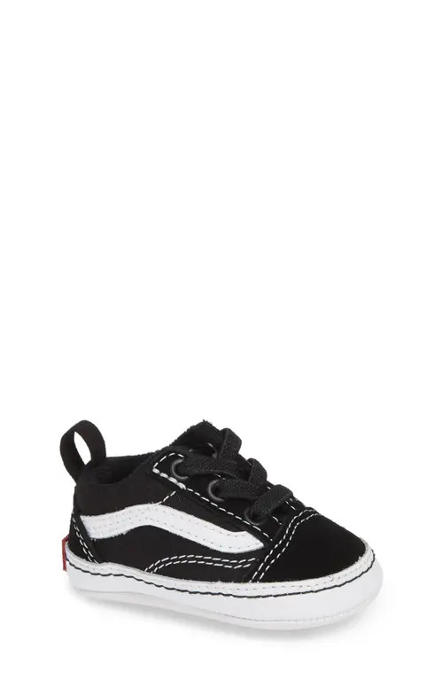 Vans Old Skool Crib Shoe in Black True White at Nordstrom, Size 2 M | Nordstrom