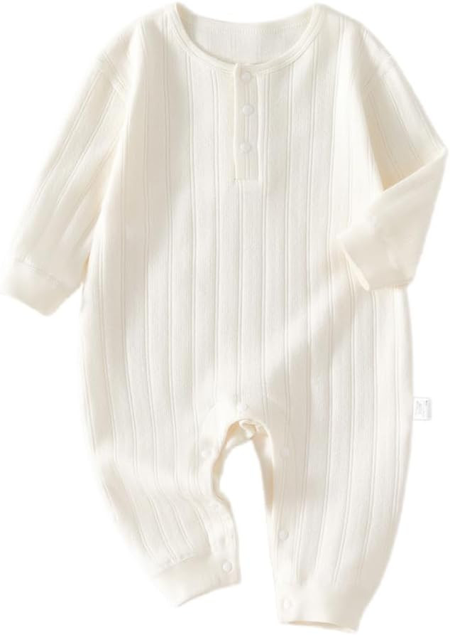 Unisex Newborn Baby Jumpsuit Pure Cotton Long Sleeve Baby Outfit Soft Comfortable Baby Clothes fo... | Amazon (US)