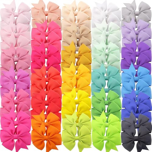 60Pcs Baby Hair Bows Clips: 2 inch Fully Lined Clips for Infant Toddler Girls (30 pairs) | Amazon (US)