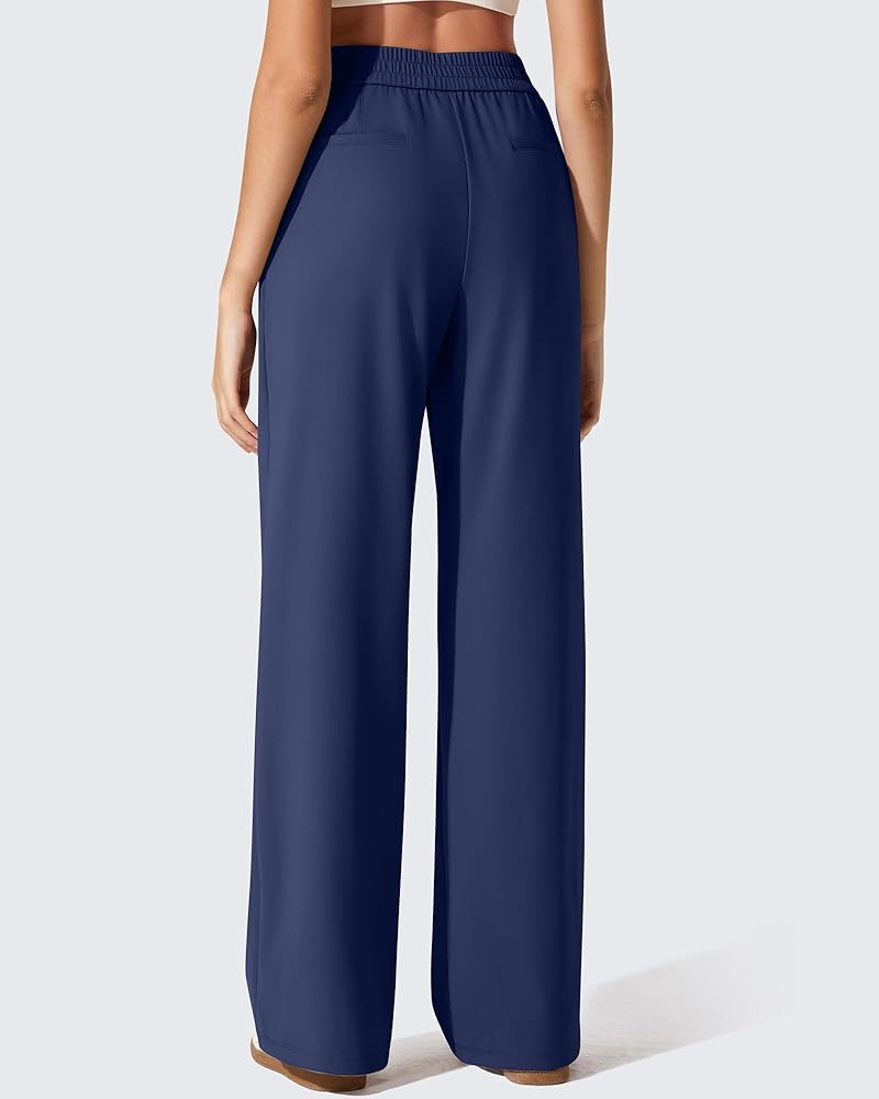 G4Free ShiftReady Women's Wide Leg Yoga Dress Pants High Waist with Pockets | Amazon (US)