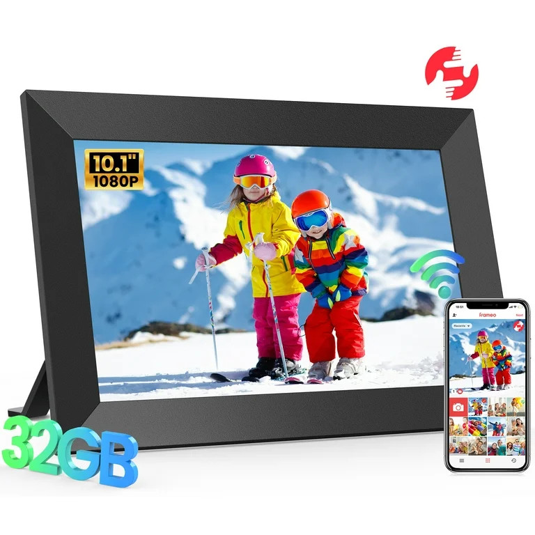 Frameo WiFi Digital Picture Frame, TEMASH 10.1" Digital Photo Frame 32G Memory with 1280*800 IPS ... | Walmart (US)