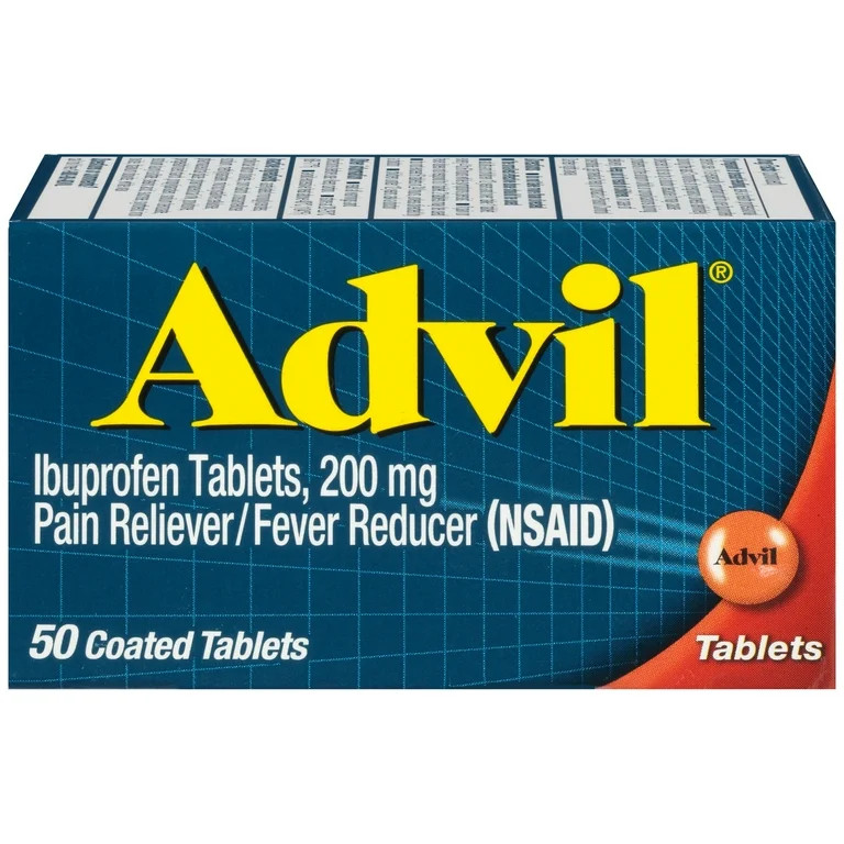 Advil Pain Relievers and Fever Reducer Coated Tablets, 200 Mg Ibuprofen, 50 Count | Walmart (US)