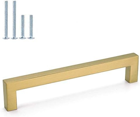 15Pack homdiy 5in Gold Cabinet Pulls Kitchen Cabinet Handle - HDJ12GD Square Drawer Pulls Mordern Ca | Amazon (CA)