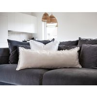 Off White Long Linen Lumbar Pillow Cover, Raw Edge Cover, Custom Size Lumbar, Cushion Cover Availabl | Etsy (US)