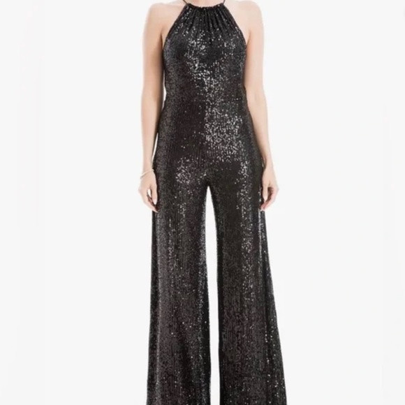 Max Studio Black Sequin Halter Wide Leg Jumpsuit | Poshmark