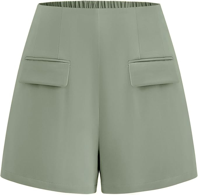 KIRUNDO Shorts for Women Dressy Casual 2026 Summer Elastic High Waisted Wide Leg Suit Tailored Bu... | Amazon (US)