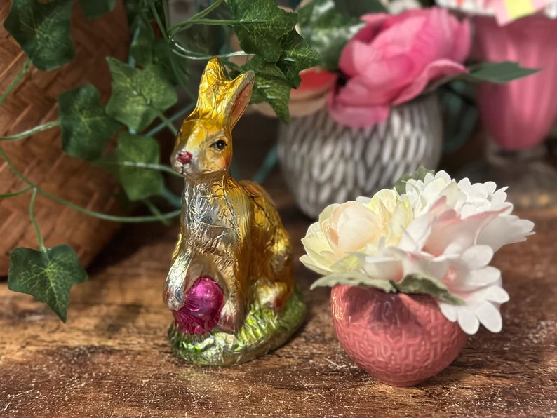 Easter Faux Foil Chocolate Bunny, Easter Decor | Etsy (US)