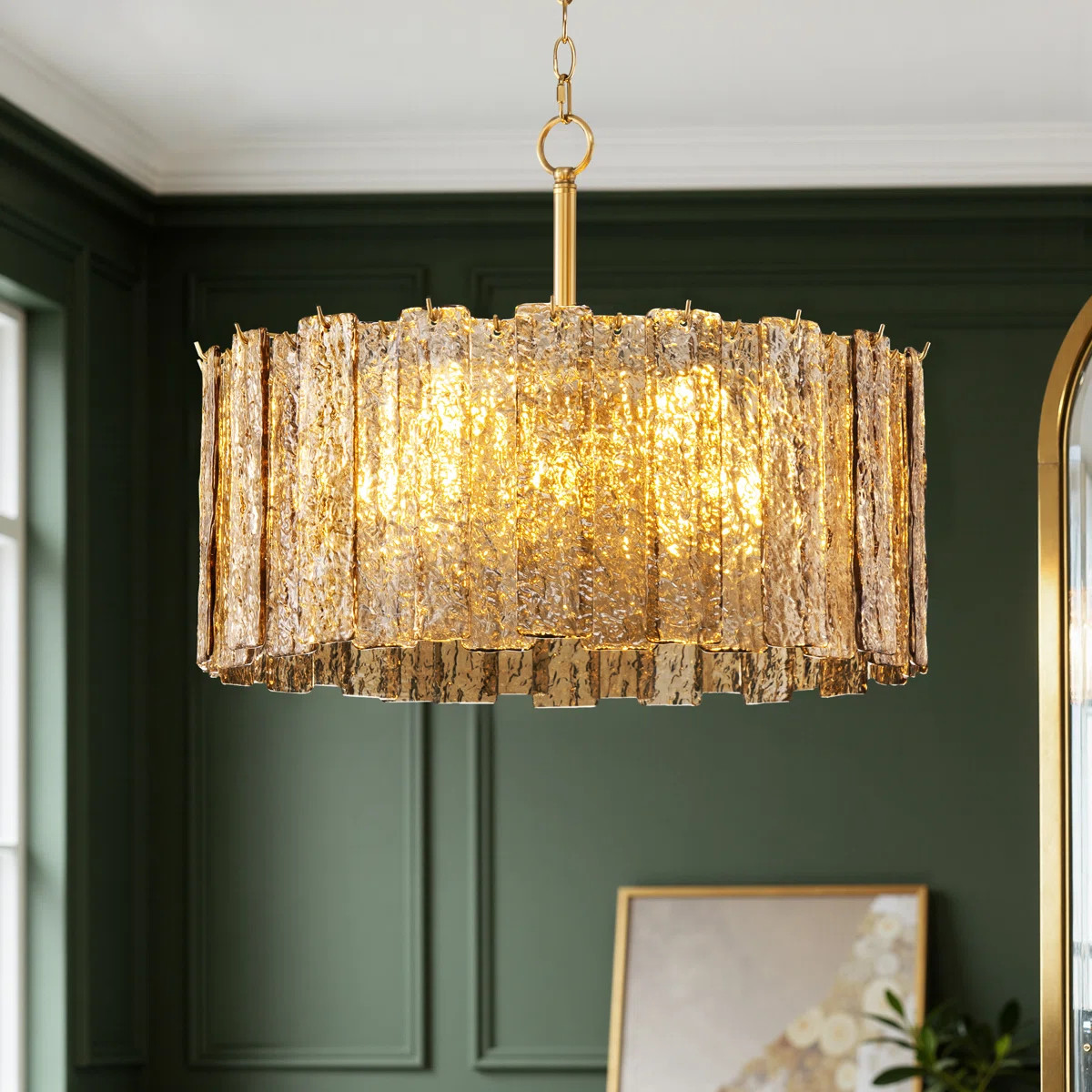 Mesmer 24" 8-lights Gold Elegant Round Chandelier Ceiling Light | Joss & Main