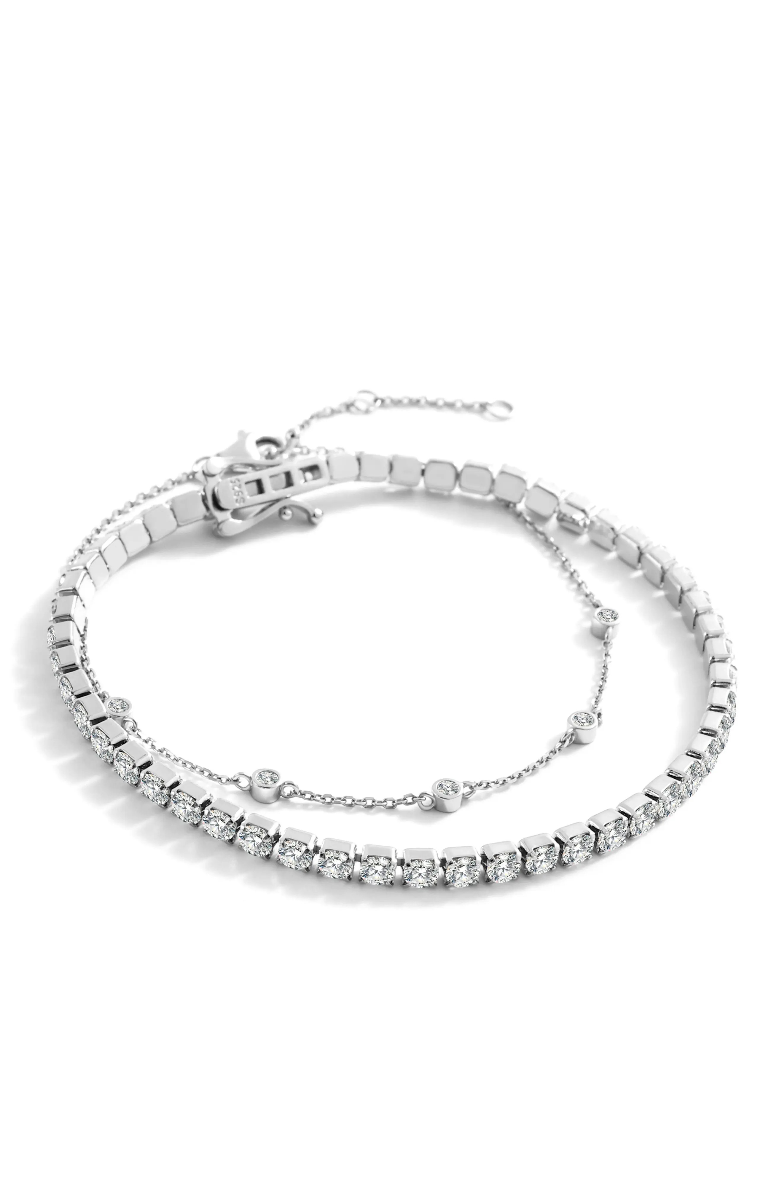 Mint & Lily Bezel Set Bracelet and Tennis Bracelet Bundle (Women) | Nordstrom | Nordstrom