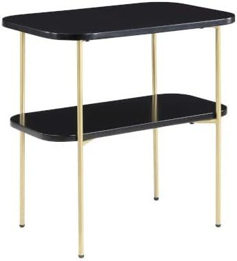 Convenience Concepts Lunar Chairside End Table with Shelf, Black/Gold | Amazon (US)