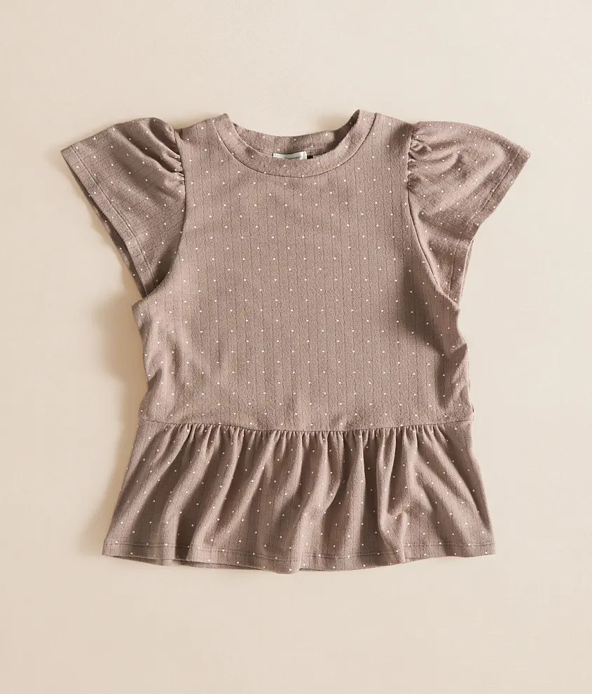 Girls - Polka Dot Peplum Top | Buckle