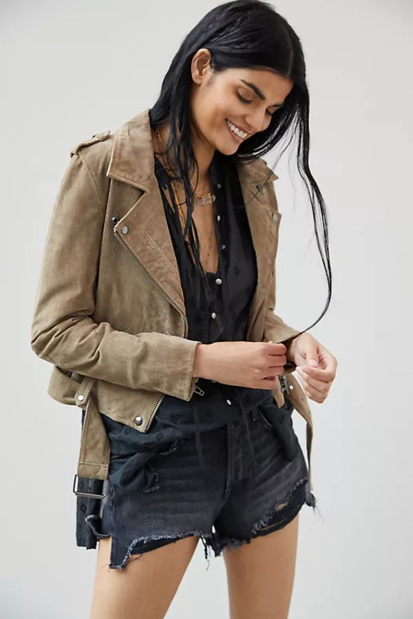BLANKNYC Leather Moto Jacket By BLANKNYC in Beige Size L | Anthropologie (US)