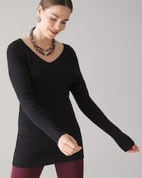Long-Sleeve Ribbed Tunic | White House Black Market