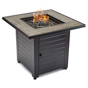 Style Selections 30-in W 50000-BTU Black/Brown/Gray Steel Propane Gas Fire Pit Table | Lowe's