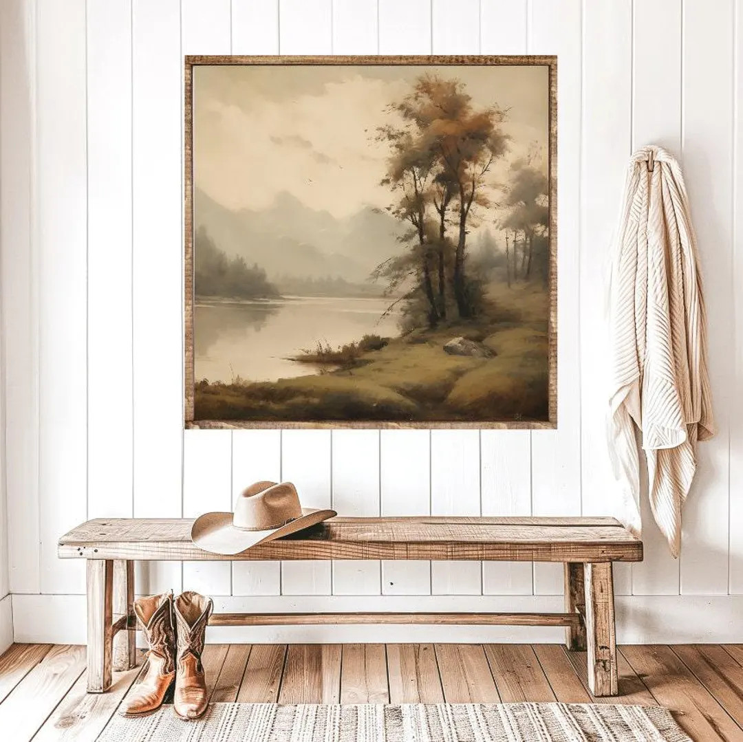 Riverside Autumn Canvas Printed Sign - Etsy | Etsy (US)