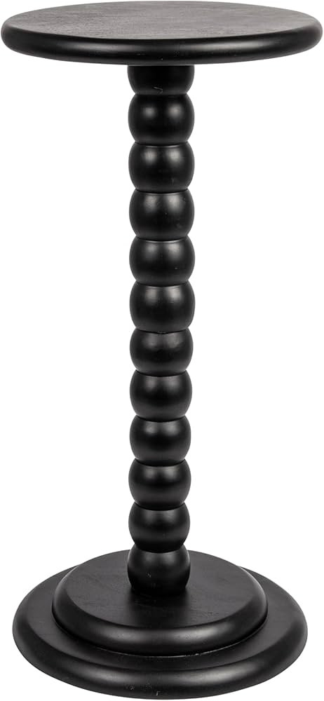 Creative Co-Op Stacked Pedestal Cocktail Side Table, Black | Amazon (US)