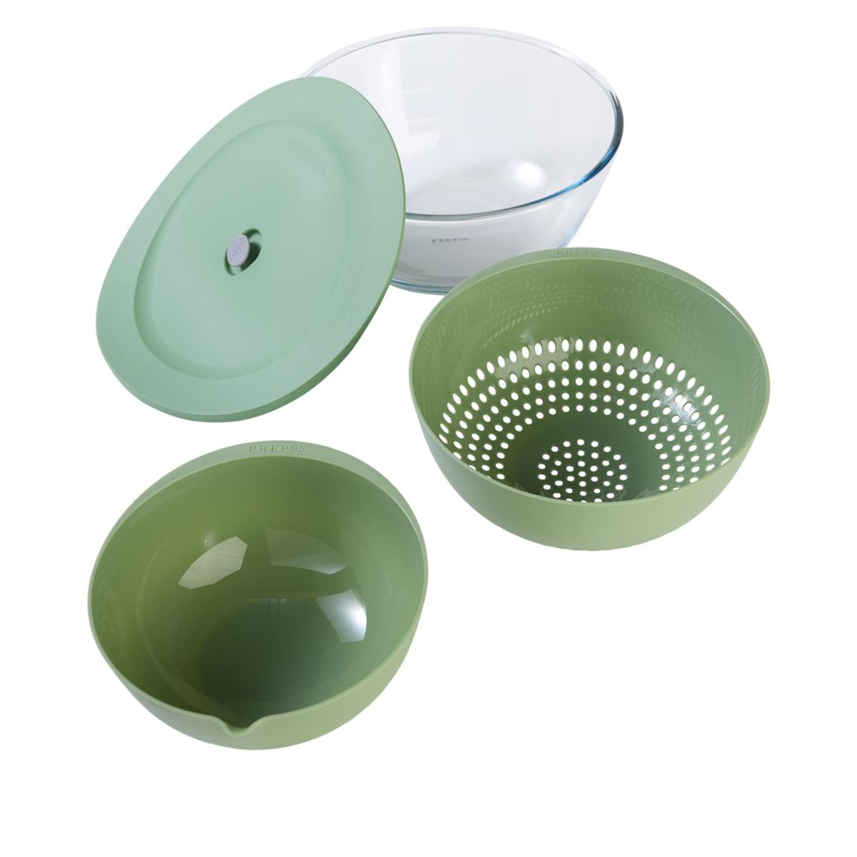 PrepOn Kitchen 4-piece Nesting Food Prep Bowls with Colander | HSN