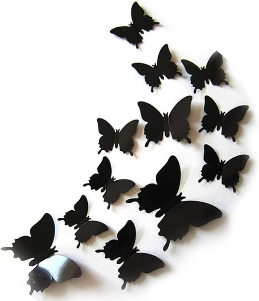 JYPHM 24PCS 3D Butterfly Wall Decal Removable Stickers Decor for Kids Room Decoration Home and Be... | Amazon (US)