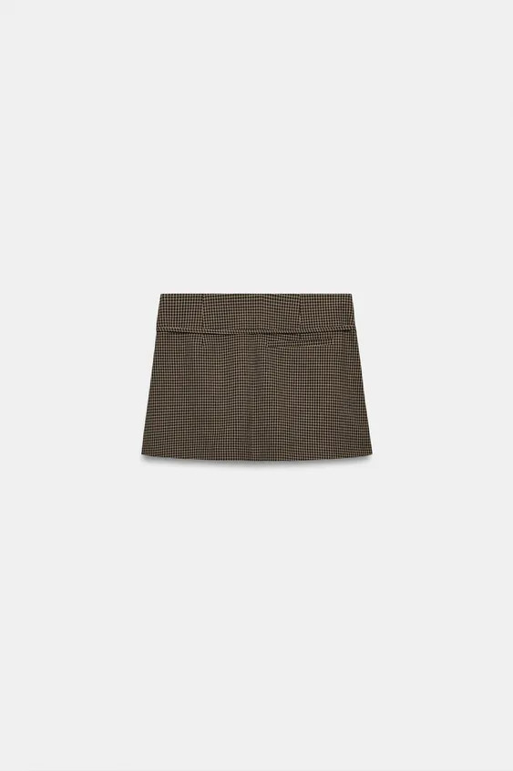 PLAID BELTED SKORT | Zara US